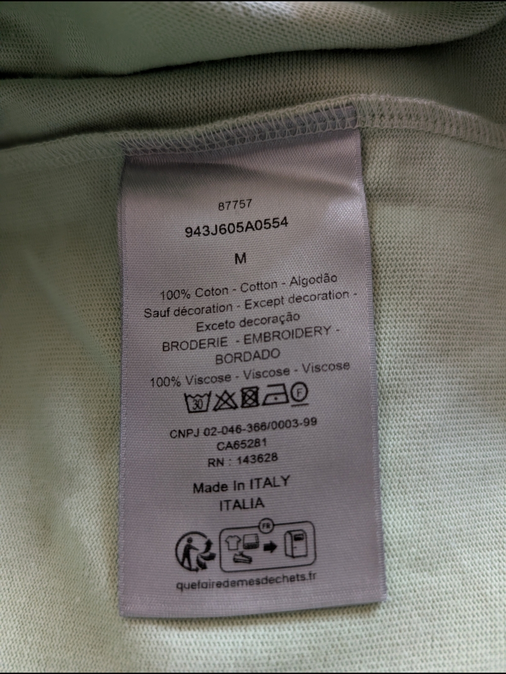 Authentic Dior Men’s Crewneck T-Shirt in Mint Green Size Medium - Picture 6 of 9